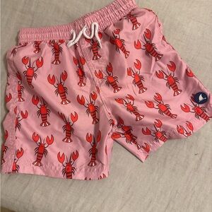 Pink Lobster Print Swim Shorts